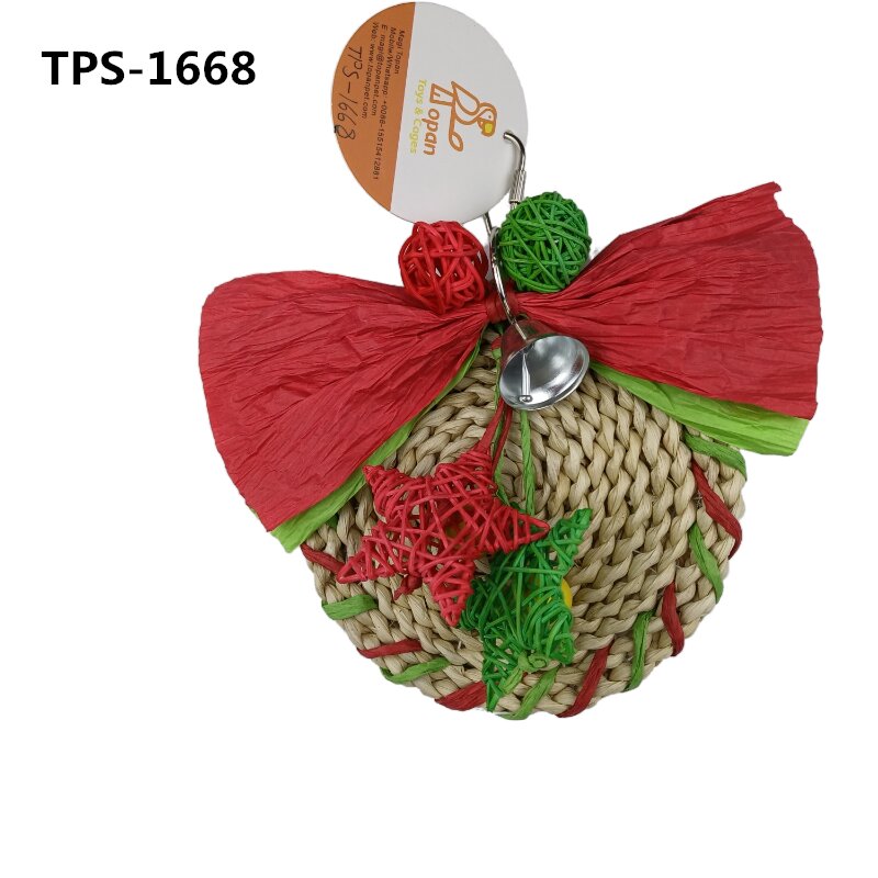 Topanpet Christmas Bird Toys for Pet Cage Accessories