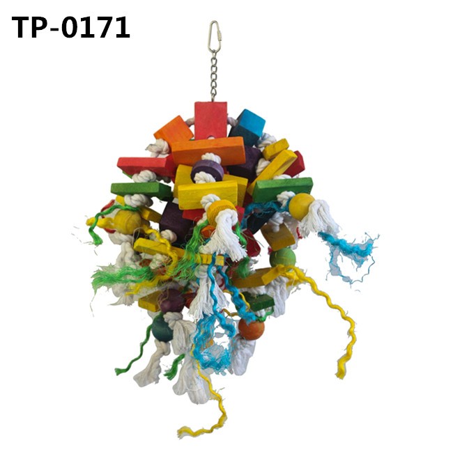 Bird Block Knots Tearing Toy for Small Medium Parrot Cockatoo Preening Pet Cage Haning Parts