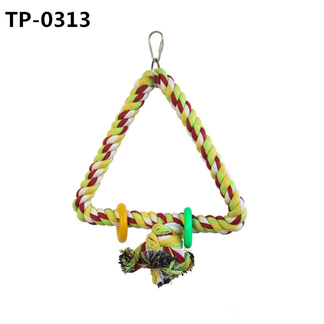 Birds Rope Triangle Perch Bird Cage Stand or Playgym Cotton Rope for Pet Hanging Accessories Toys