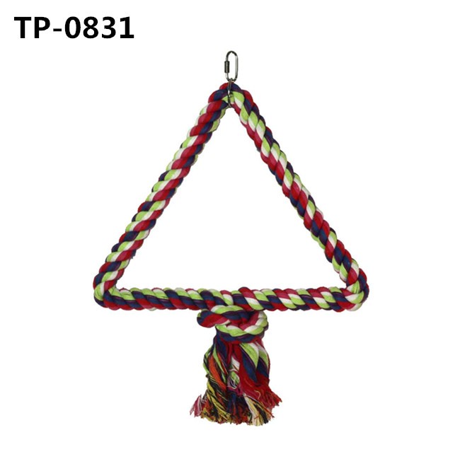 Birds Rope Triangle Perch Bird Cage Stand or Playgym Cotton Rope for Pet Hanging Accessories Toys