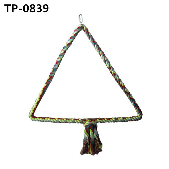 Birds Rope Triangle Perch Bird Cage Stand or Playgym Cotton Rope for Pet Hanging Accessories Toys