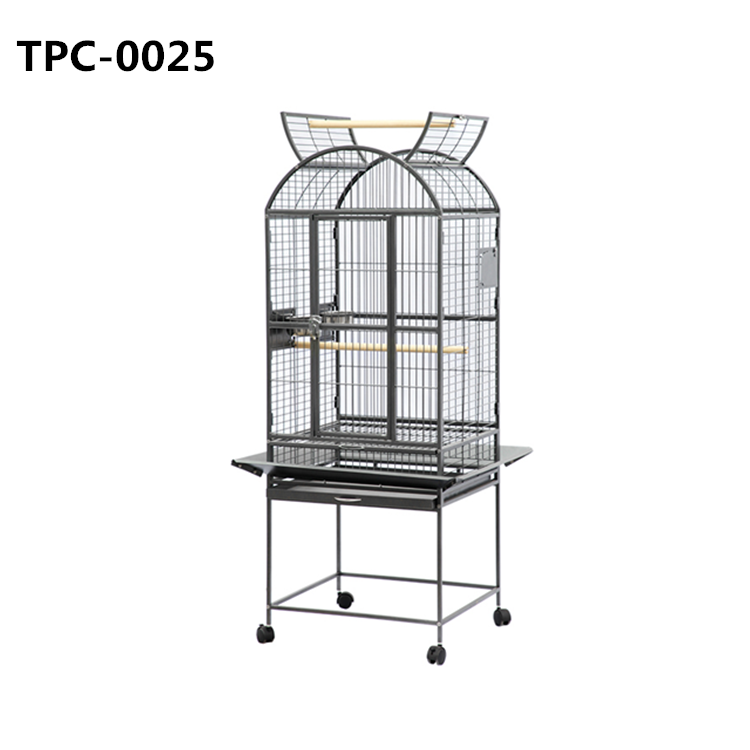 Bird Cage with Play Top and Stand for Parrots Lovebird Cockatiel Parakeets Black and White