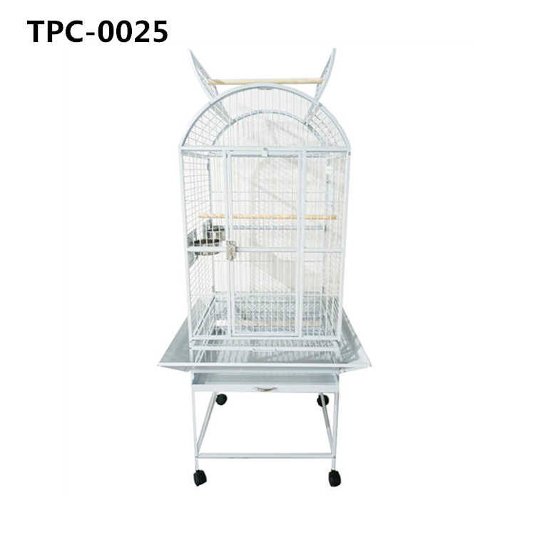 Bird Cage with Play Top and Stand for Parrots Lovebird Cockatiel Parakeets Black and White