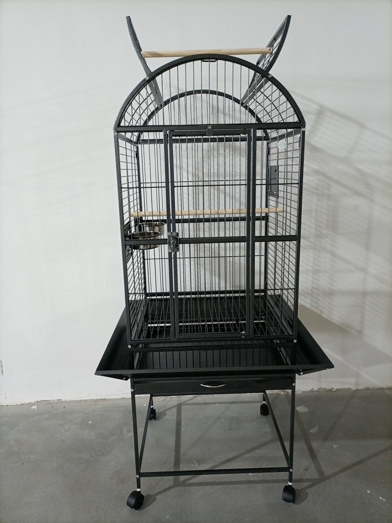 Bird Cage with Play Top and Stand for Parrots Lovebird Cockatiel Parakeets Black and White