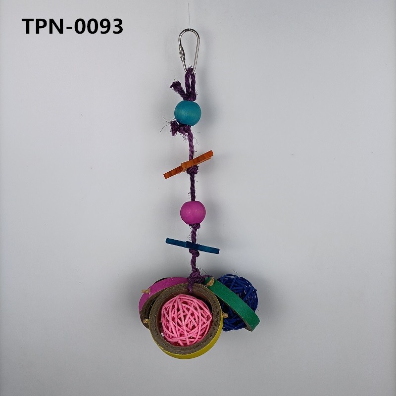 Bird Foraging Chew Foot Toy Beak Feet Parrot Foraging Toy with Vine Balls Cages Hanging Toy ​ TPN-0093