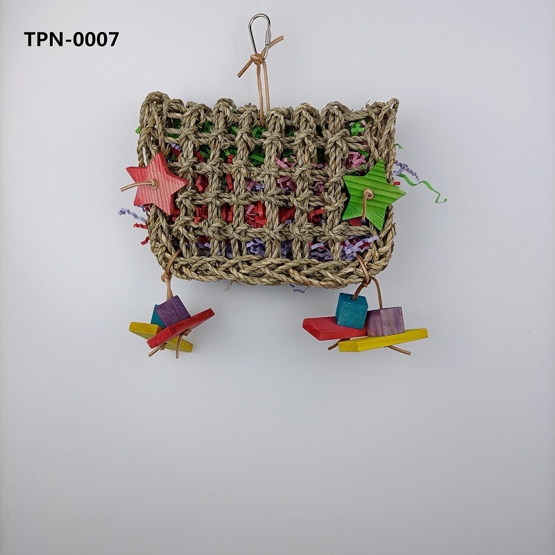 Bird Foraging Shredding Seagrass Wall​ Toys for Parakeets Cockatiel Conures ​TPN-0007