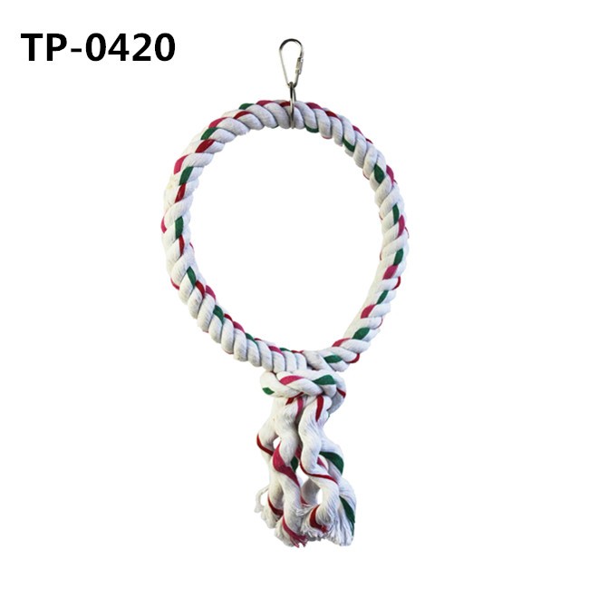 Bird Hanging Swing Perches Toy Parrot Circle Ring Cotton Rope Bird Cage Chewing Toys for Sale