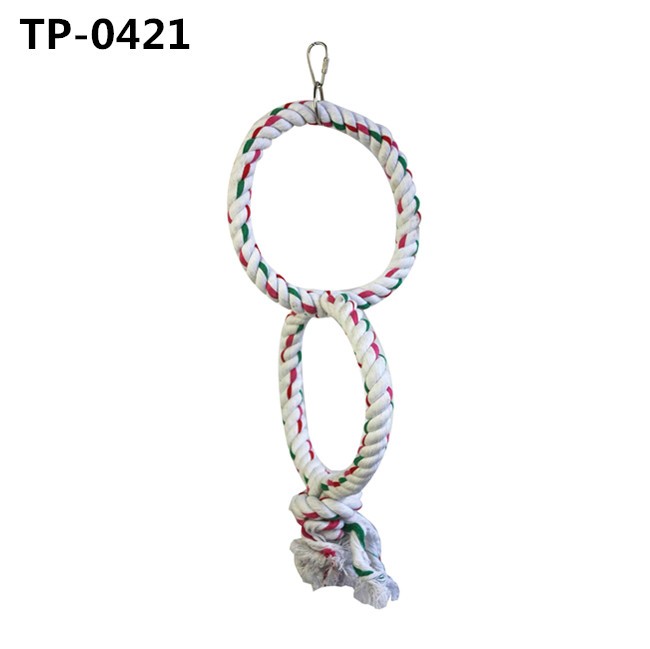 Bird Hanging Swing Perches Toy Parrot Circle Ring Cotton Rope Bird Cage Chewing Toys for Sale