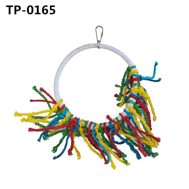 Bird Preening Toy with Natural Food Coloring Sisal Rope Knots for Parrot Climbing Bites Chewing