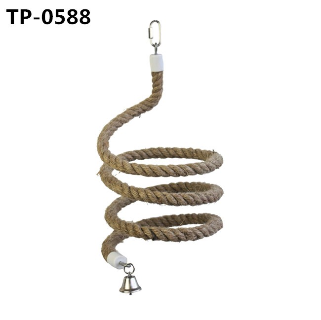 Natural Sisal/Jute Rope Spring Bird Toy for Pet Cages Hanging Bungee with China Supplier