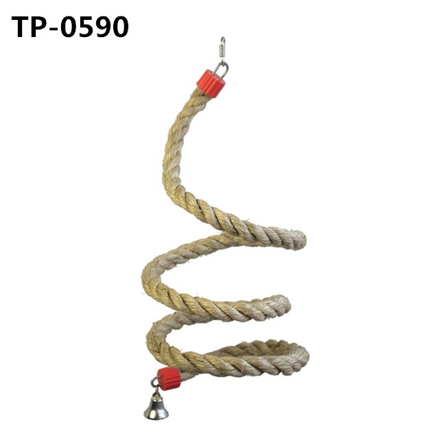 Natural Sisal/Jute Rope Spring Bird Toy for Pet Cages Hanging Bungee with China Supplier