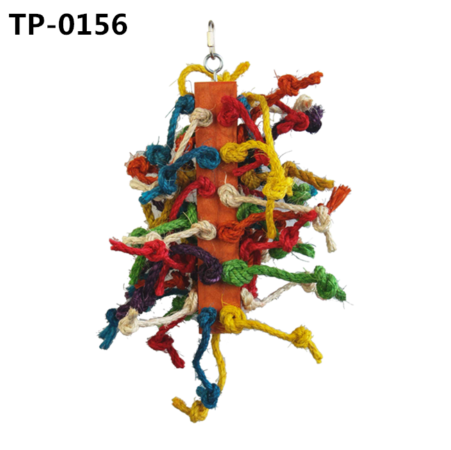 Food Coloring Bird Sisal Knots Chewing Toy for Small Medium Large Parrots with China Suppliers 