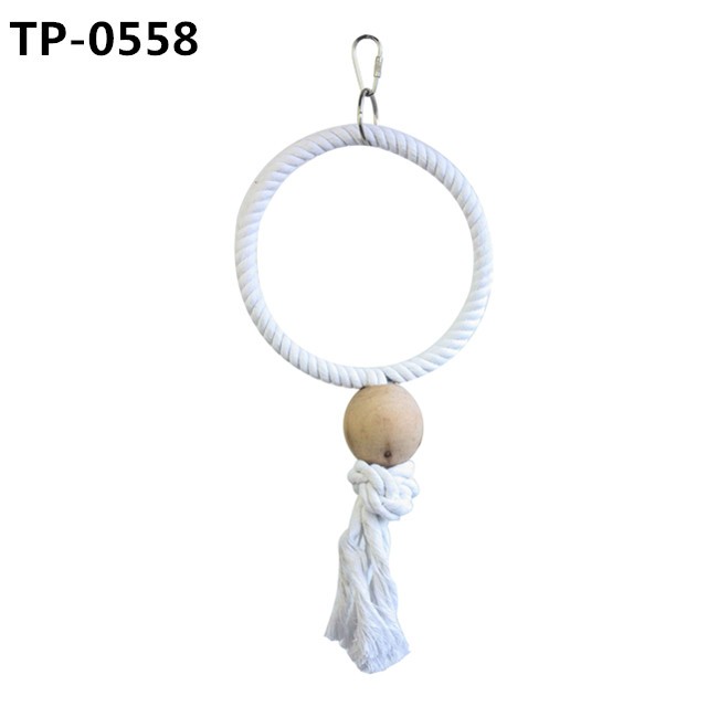 Bird Swing Perch Cotton Rope Ring Toy for Parrot Budgie Parakeet Cockatiel Conure Stand