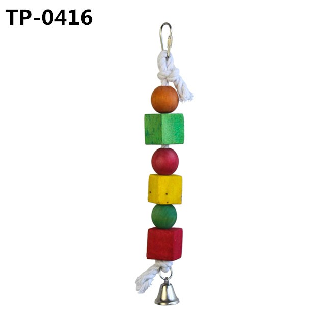 Colorful Bird Wood Bite Chew Cage Hanging Toys for Cockatiels Macaws Parrots Small Medium Parrot