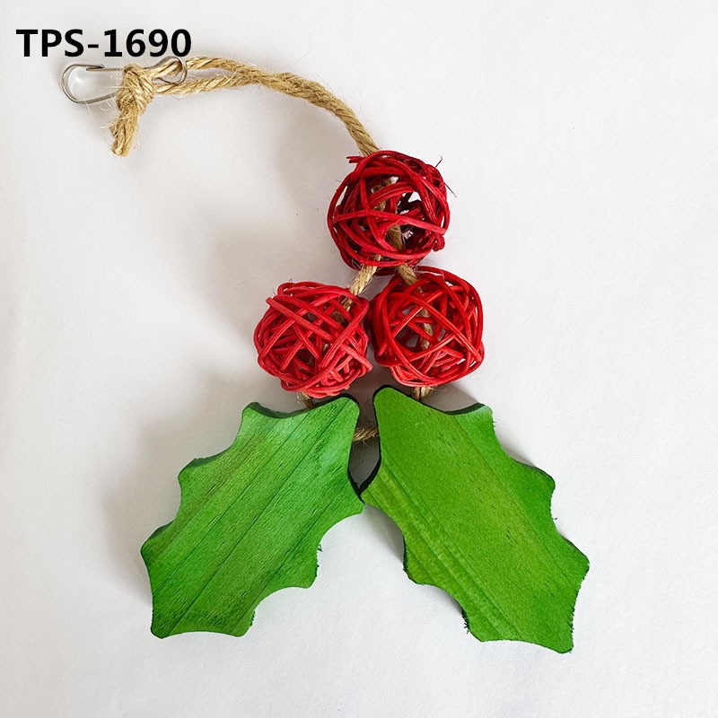 Christmas Bird Toys Set of  Vine Xmas Wreath and Gingle Bell Ring Parrot Swing for Small Pet Toy TPS-1690/1691/1692