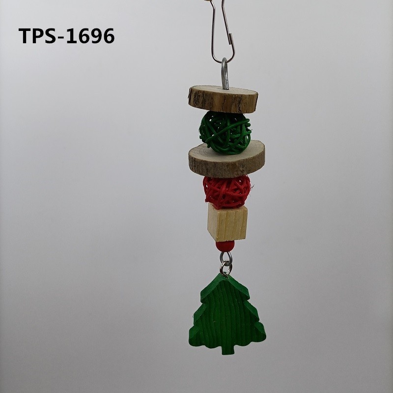 Christmas Tree Wood Bird Toy Rattan Balls Parrot Bites Toy​ for  Parrots Budgies Parakeets Cockatiels Cockatoos​ TPS-1696