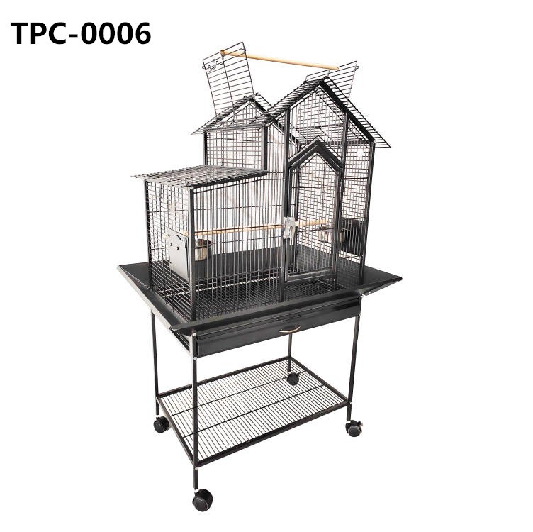 Flight Bird Cage for Parrots Macaw Cockatiels Sun Parakeets with Rolling Stand and Seeds Catcher