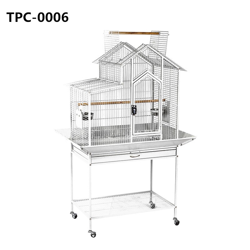 Flight Bird Cage for Parrots Macaw Cockatiels Sun Parakeets with Rolling Stand and Seeds Catcher