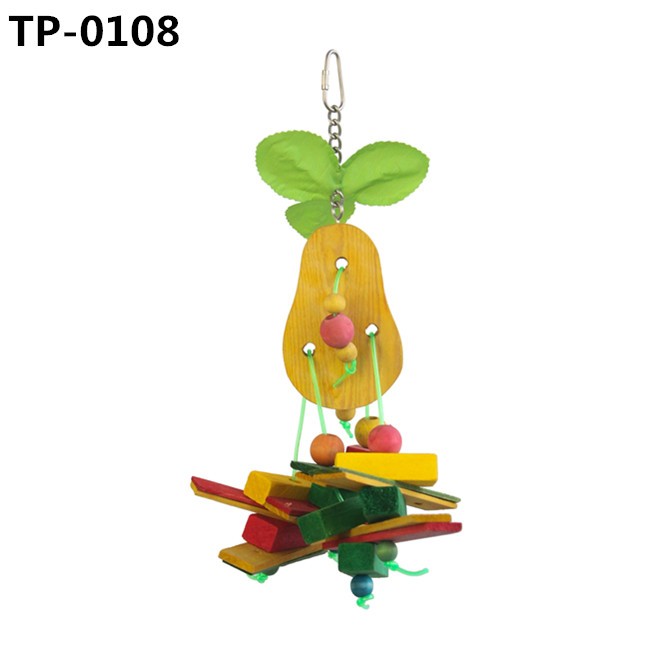 Food Grade Dyed Orange & Apple & Banana & Grapes Shaped Hanging Foraging Toy for Small&Medium Birds Parakeets Cockatiels Conures Budgie Canary