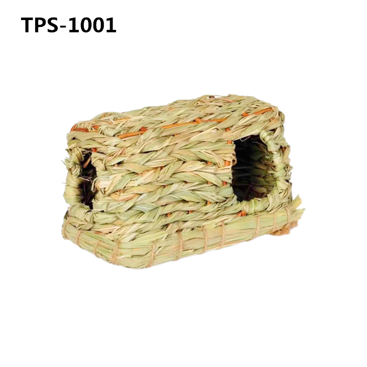 Natural Guinea Pig​ Seagrass Hideaway Toys, Hand Woven Mat Bed​ for Rabbit Chinchilla Ferret​ TPS-1001