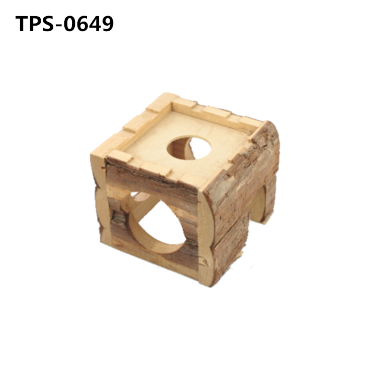 Eco-friendly Hamster Hideout Wooden House,Natural Wood Rat Hut for Dwarf Hamster Mouse Playing hiding​ TPS-0648/649/657