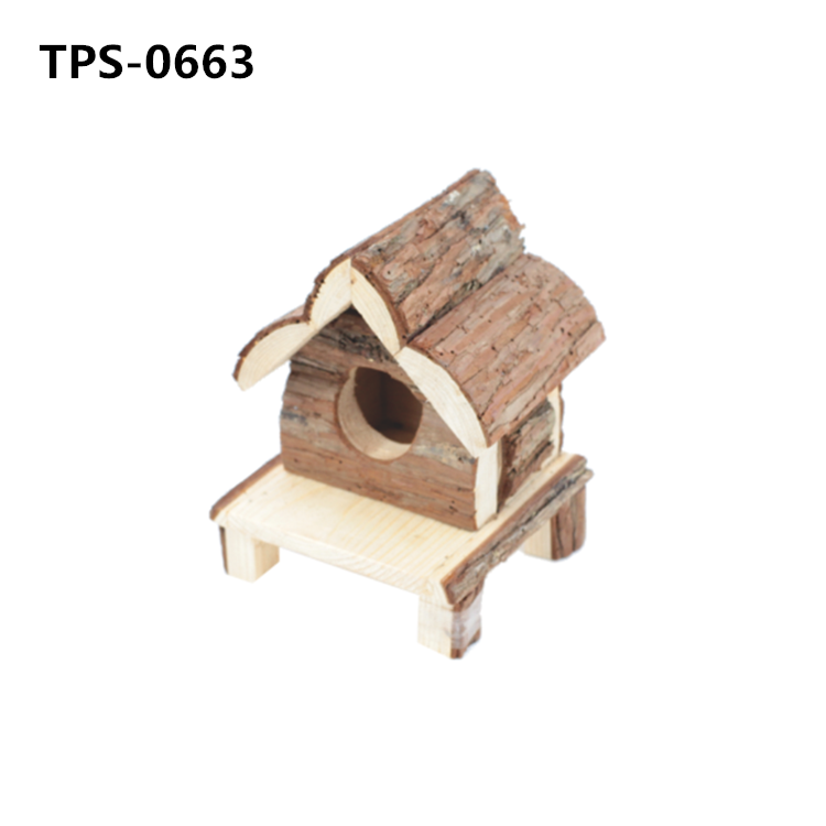 Hamster Wood House Habitat Platform Pet Cage Decor Pet Hideout Play Hut Hamster Shelter for Hamsters Rat Gerbils Small Pet​s TPS-0663/64/65