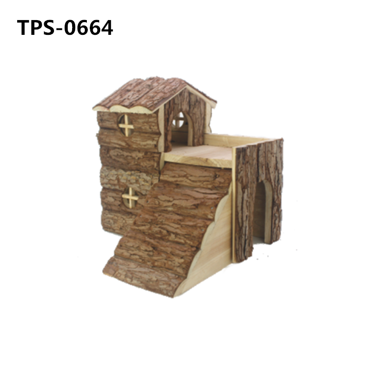 Hamster Wood House Habitat Platform Pet Cage Decor Pet Hideout Play Hut Hamster Shelter for Hamsters Rat Gerbils Small Pet​s TPS-0663/64/65