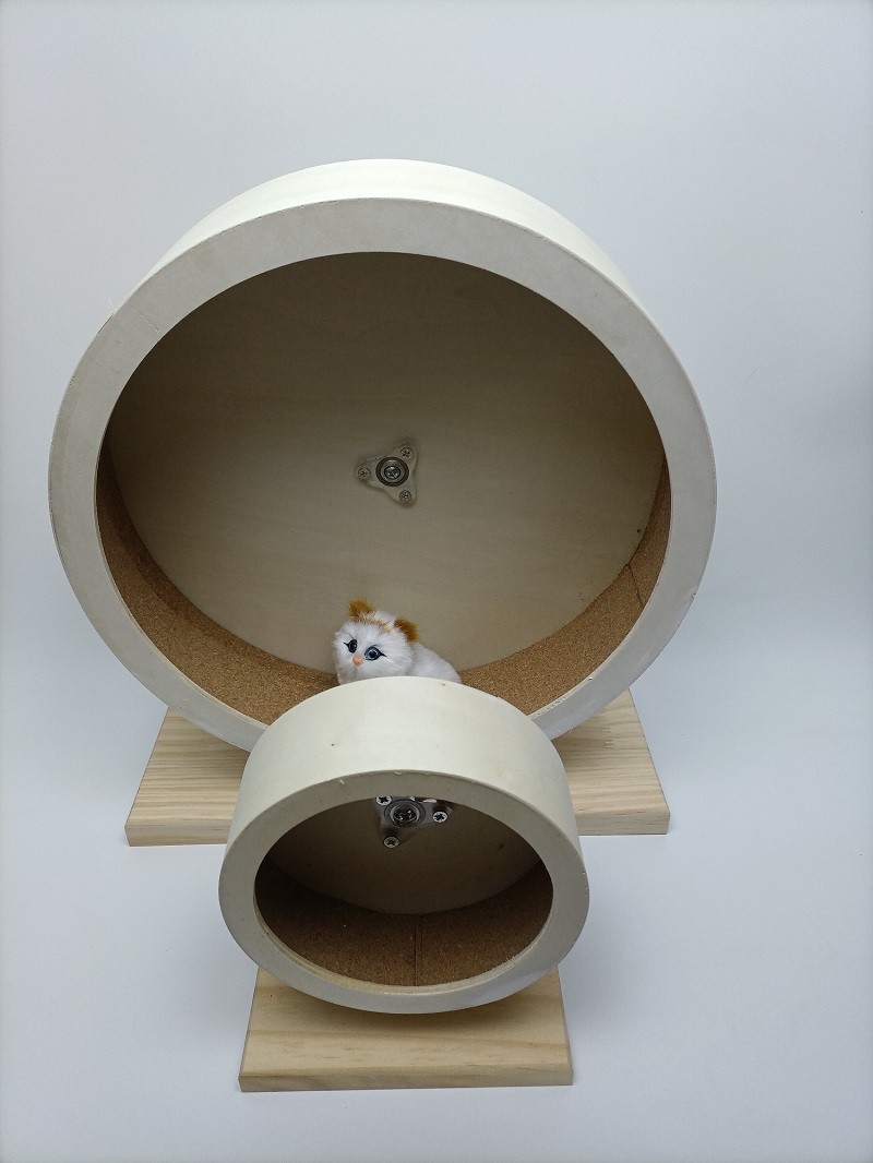 Small Pet Toys Hamster Wooden Silent Wheel, Small Animals Exercise Wheel Accessories,  Quiet Spinner Hamster Running Wheel Toys