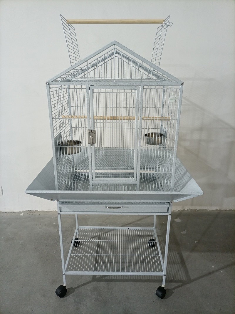 Pet Products Iron Parrot Cage with Rolling Stand for Birdie Parakeets Cockatiels Budgies Parrotlets