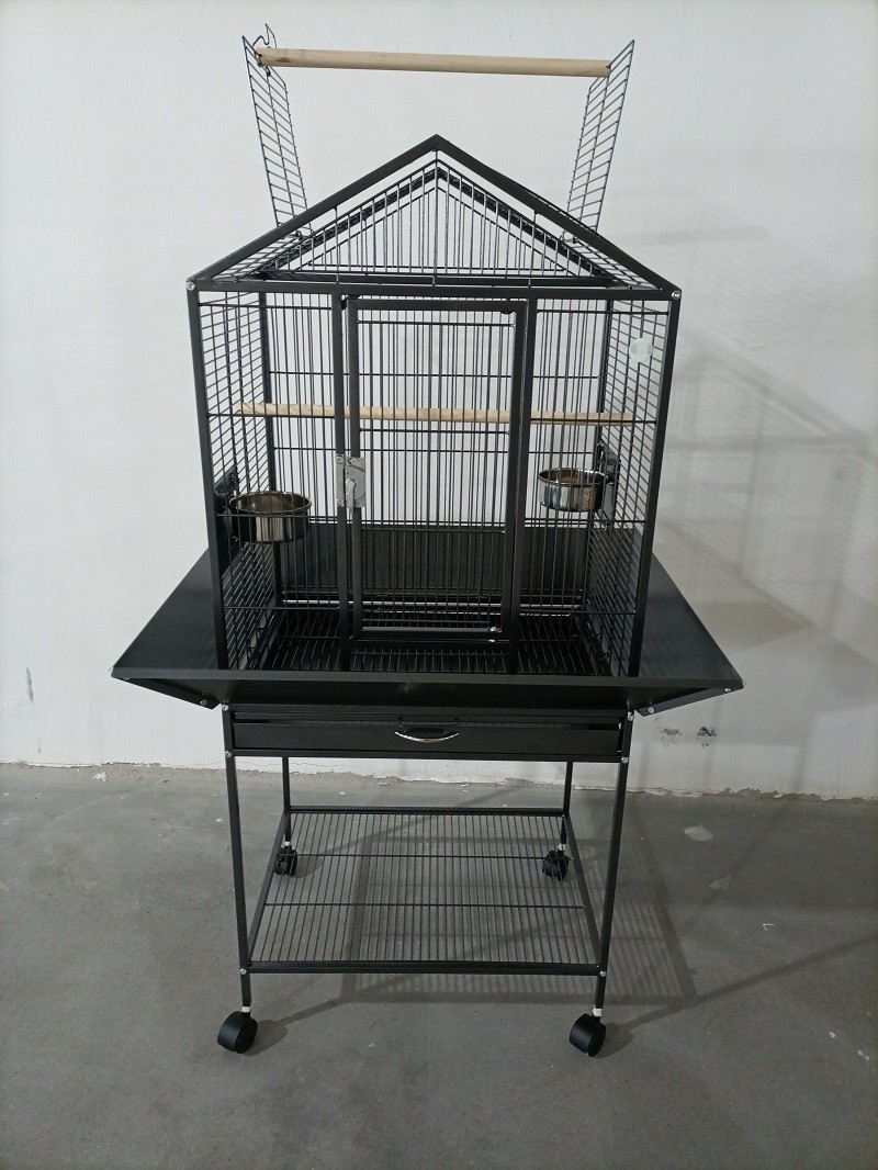 Pet Products Iron Parrot Cage with Rolling Stand for Birdie Parakeets Cockatiels Budgies Parrotlets