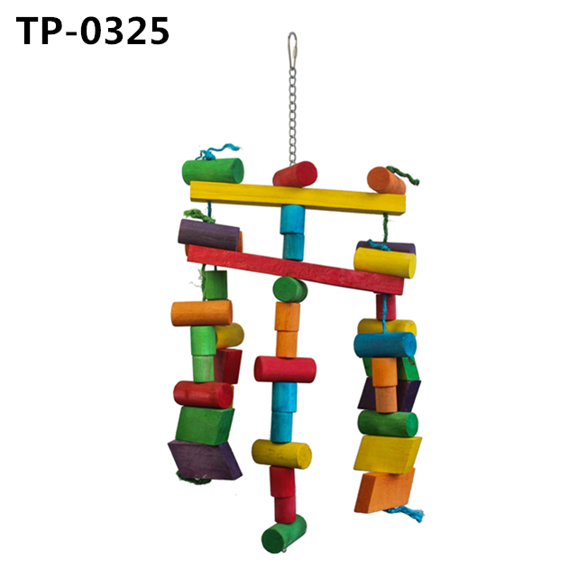 Large Parrot Educational Toys Wooden Cage Hanging Toy for Macaw African Greys Parakeets Medium Cockatoo Pirce