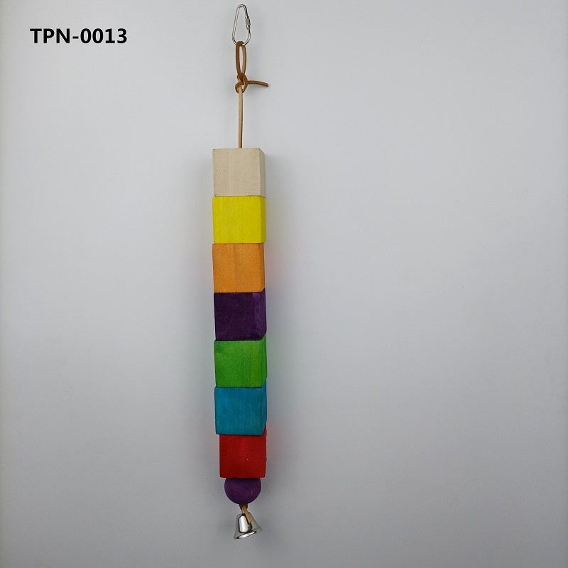 Large Wood Parrot Toys for African Gray Parrots, Cockatoos, Macaws, Amazon Parrots and Other Small and Medium-Sized Bird Toys TPN-0013