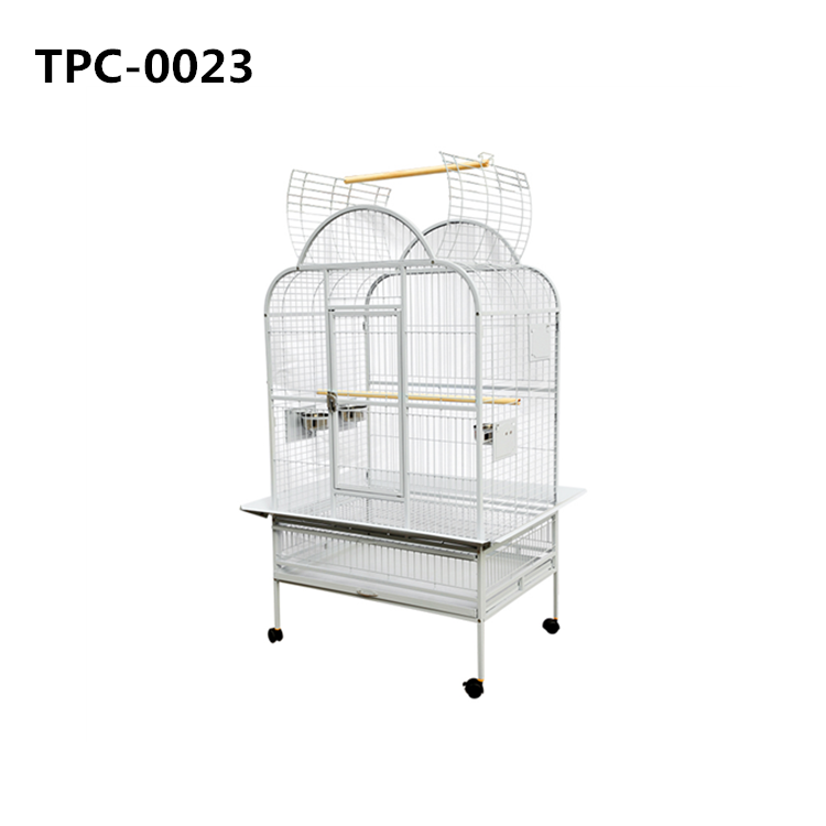 Top Open Large Wrought Iron Bird Flight Cage with Rolling Stand for African Grey Parrot Cockatiel Sun Parakeet Conure Lovebird Canary​​