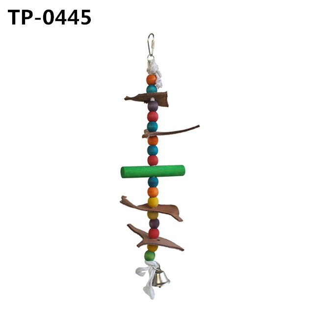 Leather Bird Toy Parrot Cage Toys for Budgie Cockatiel Conure Cage with Cowhide Rope for Bites