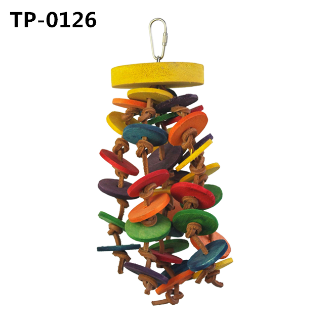 Leather Chewable Bird Cage Toy or Medium Parrots, Conures, Quakers, Caiques Mini Cockatoos and African Grey