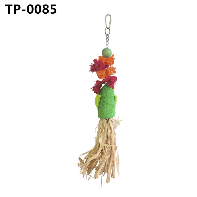 Loofah Bird Chewing Toys Cage Hanging Foraging Coop Accessories for Parrot Parakeet