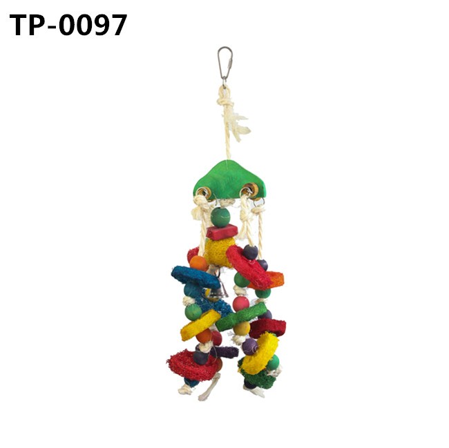 Loofah Bird Chewing Toys Cage Hanging Foraging Coop Accessories for Parrot Parakeet