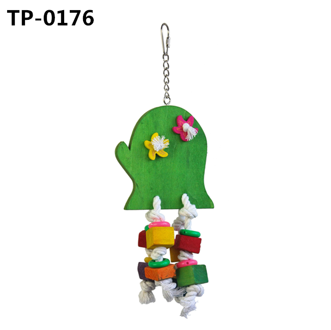 Multicolored Christimas Wooden Bird Chewing Toy Parrot Cage Bites Toy for Ringnecks, Medium Conures, Quakers, Caiques, Pionus and Senegals and Small Medium Parrot BirdsTP-0176