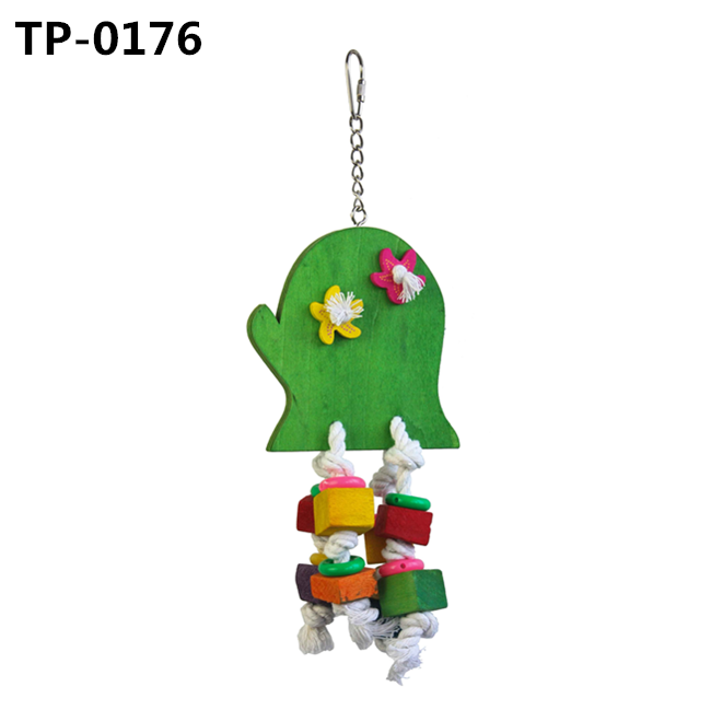 Multicolored Christimas Wooden Bird Chewing Toy Parrot Cage Bites Toy for Ringnecks, Medium Conures, Quakers, Caiques, Pionus and Senegals and Small Medium Parrot BirdsTP-0176 - Image 1