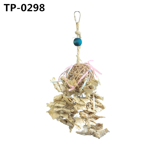 Natural Bird Toy Coconut Parrot Foraging Hanging Toys for Small Birds Parakeets Parrotlets Lovebirds Cockatiels