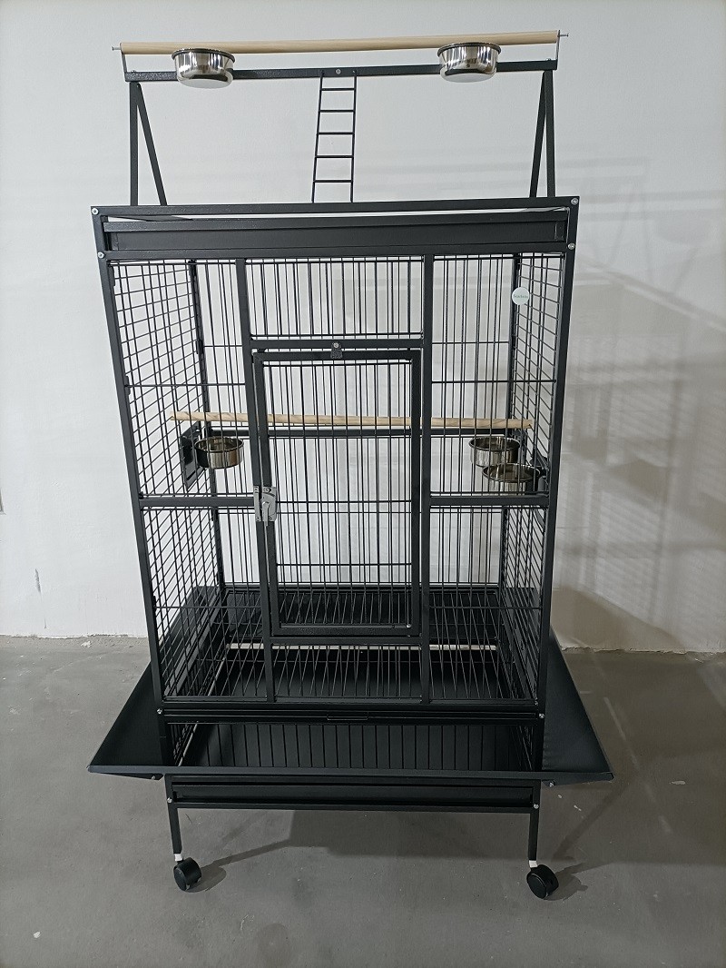 Bird Cage Open-Top Parrot Cage with Rolling Stand for Parakeets Cockatiels Budgies Parrotlets Lovebirds Canary 