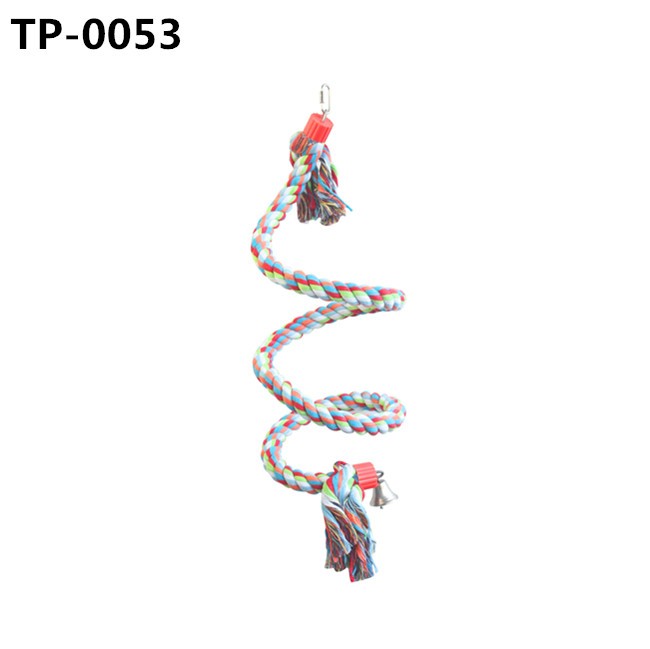 Long Parrot Bungees Rope Toys for Large Medium Small Parrot Spiral Standing with Factory Price