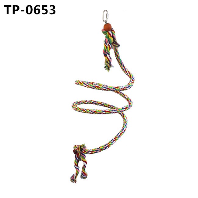 Long Parrot Bungees Rope Toys for Large Medium Small Parrot Spiral Standing with Factory Price