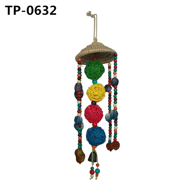 Natural Parrot Rattan Balls Chew Toy for Parrot African Budgie Macaw Parakeet Cockatiel Lovebird 