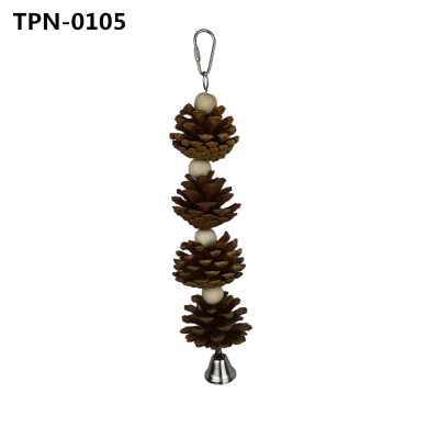 Natural Wooden Bird Toys Pine Cones Hangable Corn Husk Chewing Parrot Toy for Parakeets Cockatoo Natural Wooden Bird Toys Pine Cones Hangable Corn Husk Chewing Parrot Toy for Parakeets Cockatoo
