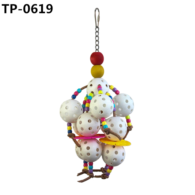 Plastic Pet Ball Parrot Foraging Foot Talon Toy for Bird Cage Accessories Hanging Toy