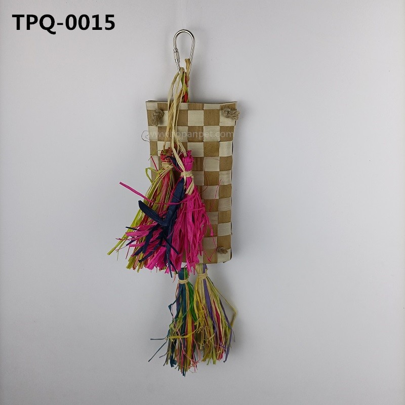 Woven Palm Leave Bird Toys Raffia Grass Shredding Parrot Toys TPQ-0015