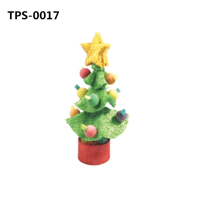 Small Animal Tooth Cleaning Toy Pet Chewing Toy​ Loofah Christmas Xmas Tree Small Pet Interactive Toy for Guinea Pig Rabbit Bunny Hamster TPS-0016/17/18