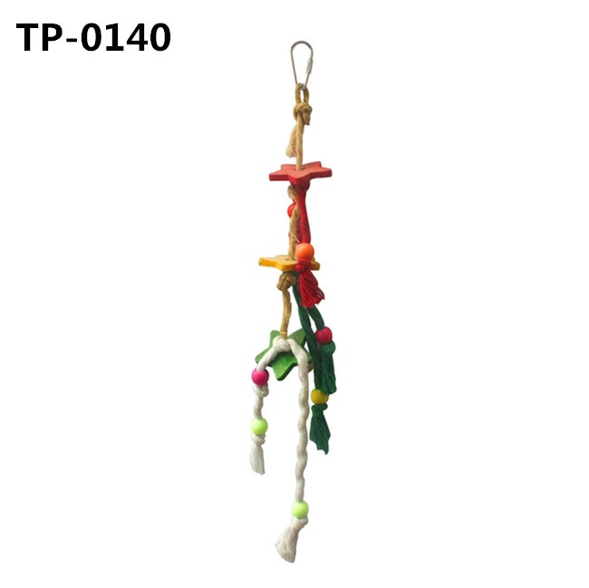 Small Bird Parrot Hanging Bite Wooden Blocks Cage Fun Toy with China Wholesale Price