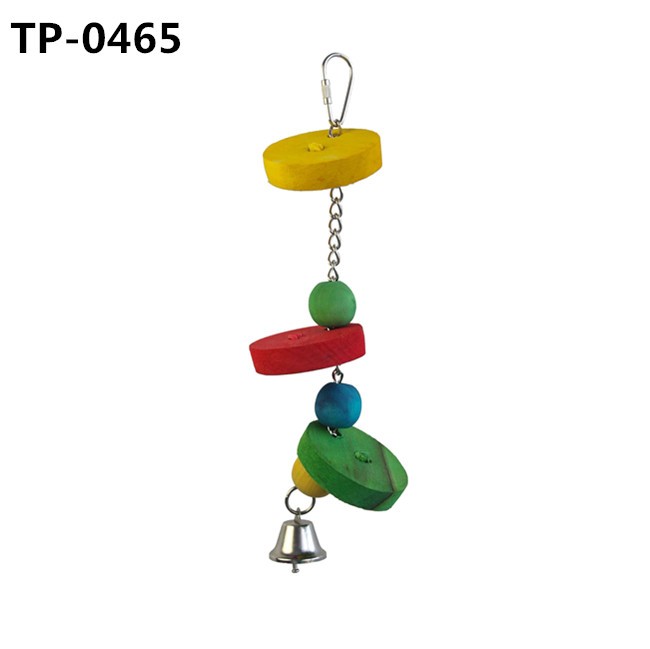 Small Bird Parrot Hanging Bite Wooden Blocks Cage Fun Toy with China Wholesale Price